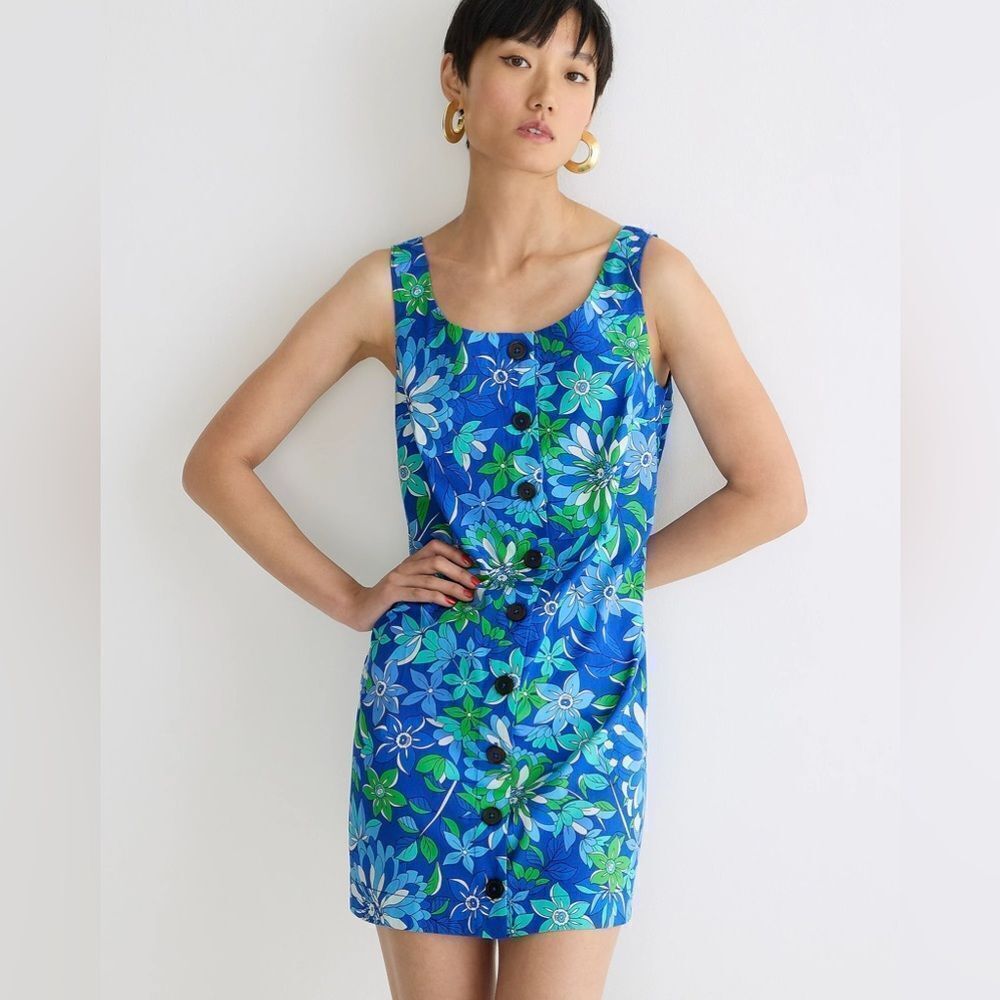 ❤️ J. Crew Blue A-Line Dress Sz. M - Picture 3 of 8